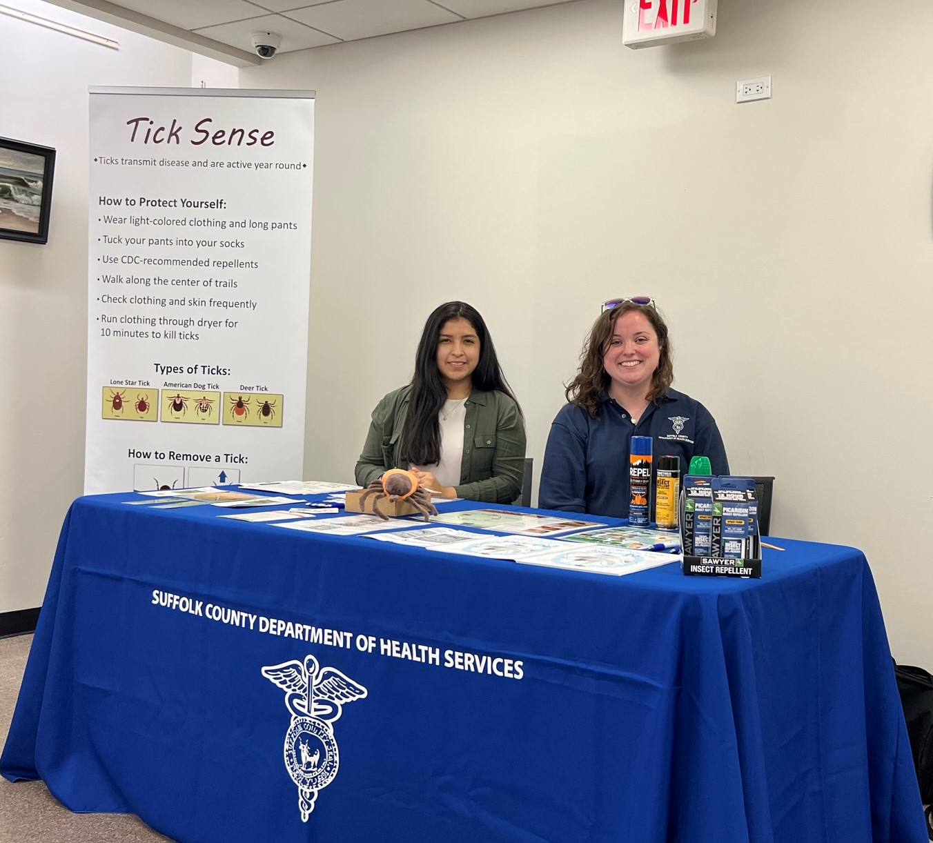 Tick Sense booth set up by suffolk county health department